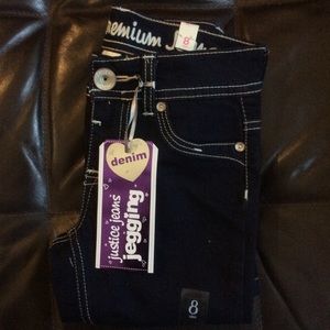 NWT Justice Premium Jean Dark Denim Jegging 8 Slim